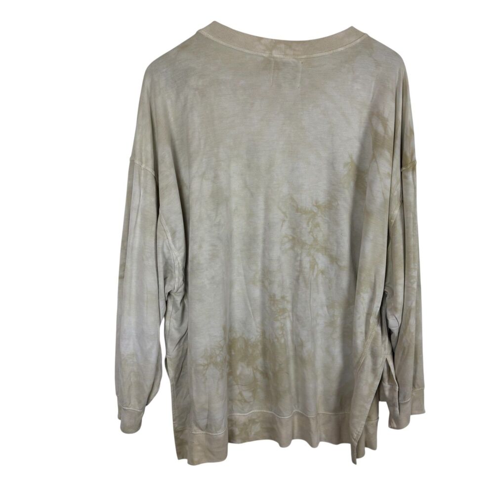 Found Green Tie-Dye Long Sleeve Fleece Lined Sweatshirt Women's Medium Oversize - Picture 4 of 5